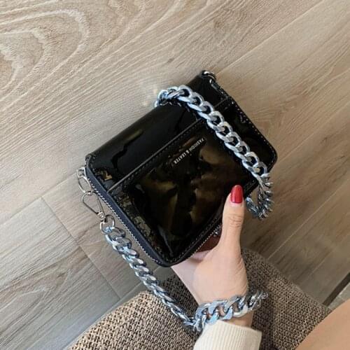 Women Bag Thick Chain Mini Shoulder Messenger Bags 2020 Stylish PU Leather Clutch Bag Small Handbag And Purse Female Crossbody