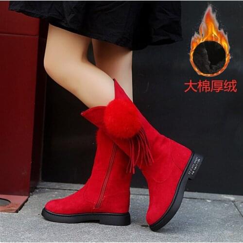 Girls Winter Snow Boots Winter 2020 New Fashion Tassel Princess Plush High Boots Shoes For Kids 3 4 5 6 7 8 9 10 11 12 Years Old
