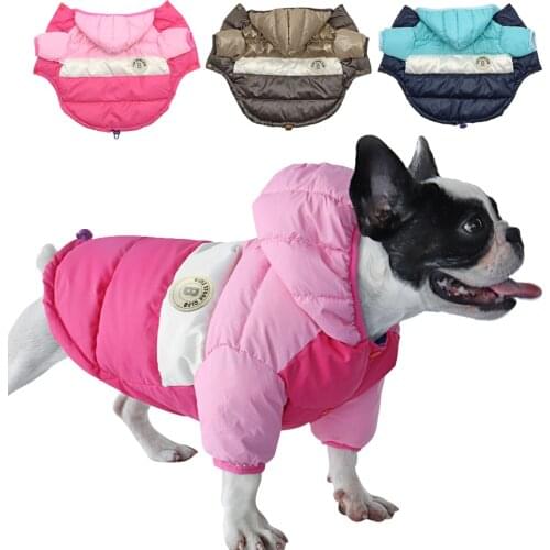 Winter Pet Dog Clothes Warm Dog Coat Jacket Waterproof Puppy Hoodies For French Bulldog Chihuahua Small Medium Dogs Yorkie