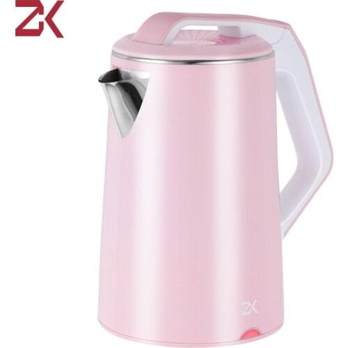 ZK Electric Kettle Fast Hot boiling Stainless Water Kettle Teapot Anti-Overheat 1500W Pink Water Boiler