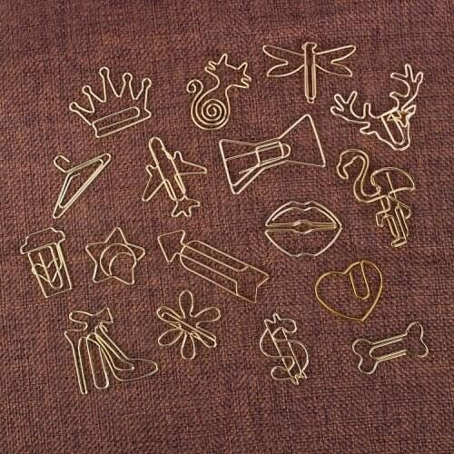 Gold Paper Clip Pin Golden Office Supplies Paperclip Paper Clips Decorative Metal Clip Paper Gold Stationery Office Accessories