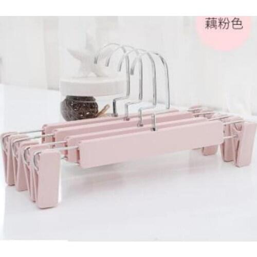10PCS/LOT 31CM European Pink Traceless Frosted Plastic Clothes Rack Family Adult Suit Rack Plastic Pants Rack Four Colors
