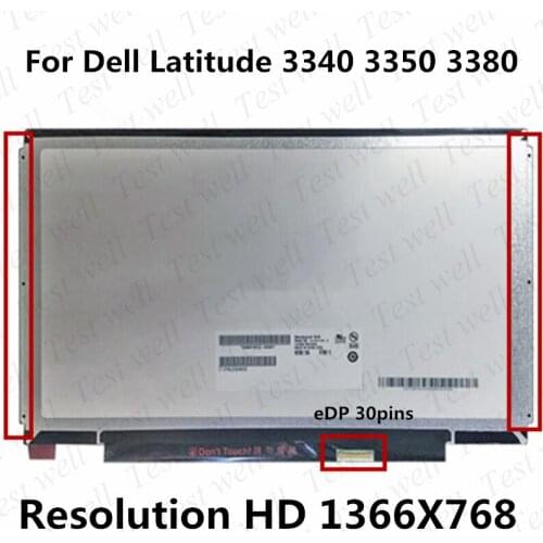 13.3" slim B133XTN01.6 B133XTN02.1 N133BGE-E31 LTN133AT31 For Dell Vostro 3350 E3330 E3340 LCD Screen Display 30 pins 1366x768