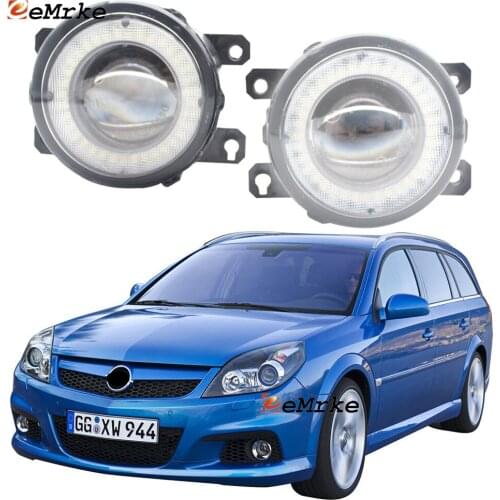2x Car Lens LED Fog Lights Angel Eye DRL Daytime Running Light Lamp for Opel Vectra C OPC 09/2005 2006 2007 2008