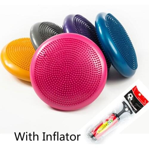 33x33cm Durable Inflatable Yoga Massage Ball Pad with Inflator Sports Gym Fitness Yoga Wobble Stability Balance Disc Cushion Mat
