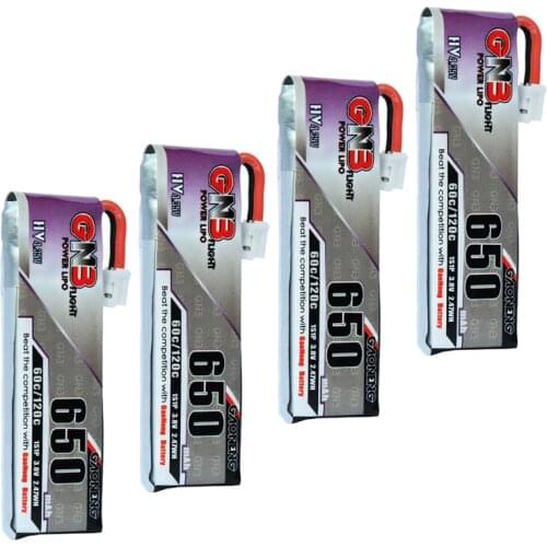 4PCS Gaoneng 650mAh 3.8V 60C HV Lipo battery PH2.0 Plug for Emax Tinyhawk Happymodel Snapper7 E010 M80S Tiny7 Beta85 RC Drone