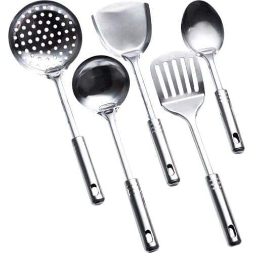 5 Pcs Multifunctional Kitchen Utensil Set Stainless Steel Spoons Shovel Spatula Cooking Tools Kitchen Supplies