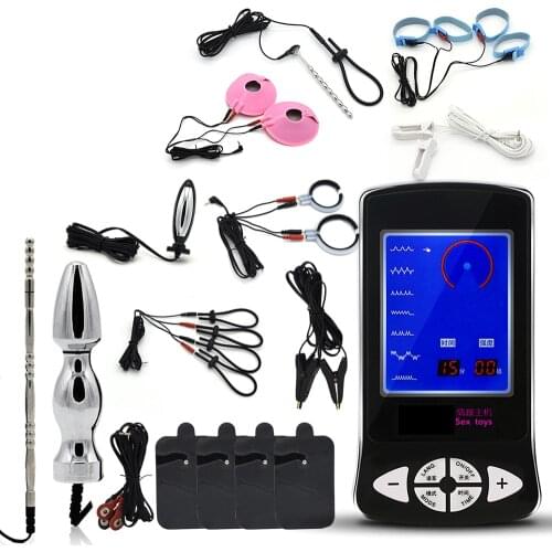 Electro Shock Anal Plug Penis Plug Cock Rings Massage Pad Nipple Clamps Medical Themed Toys For Men Electro Stimulation Sex Toys