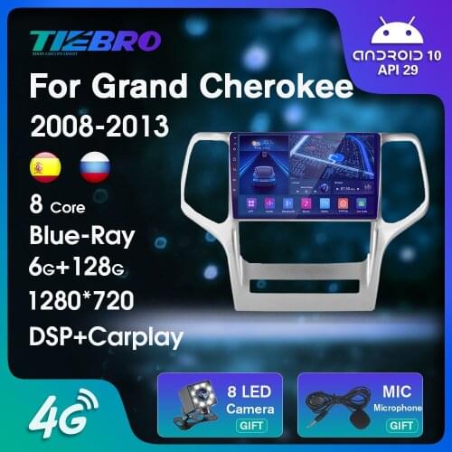 Blu-ray 1280*720P IPS Car Radio For Jeep Grand Cherokee WK2 2008-2013 GPS Navigation Auto Radio 2DIN Android10 Car Receiver IGO