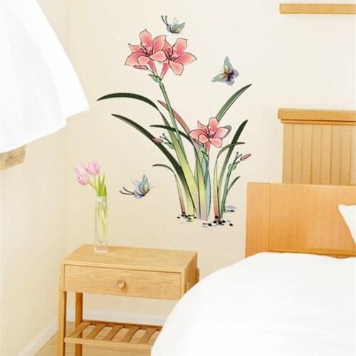 Large Narcissus Flower Wall Stickers Home Decor for Girls Room Living Room Bedroom Decor DIY Vinyl Decals