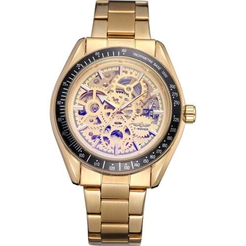 Fashion Winner Top Brand Mens Watch Male Mechanical Steel Automatic Stylish Classic Skeleton Steampunk Wristwatch Xmas Gift