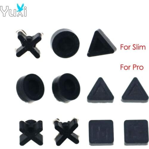 YuXi Black Silicon Bottom Rubber Feet Pads Cover Cap For Sony PS4 Pro Slim Console Housing Rubber Feet Cover