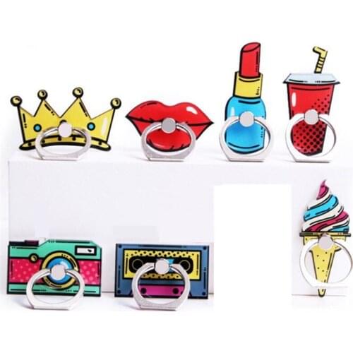 Lip Ice Cream Camera Finger Ring Smartphone Stand Holder Mobile Phone Holder Stand For iPhone 11 Acrylic All Smart Phone