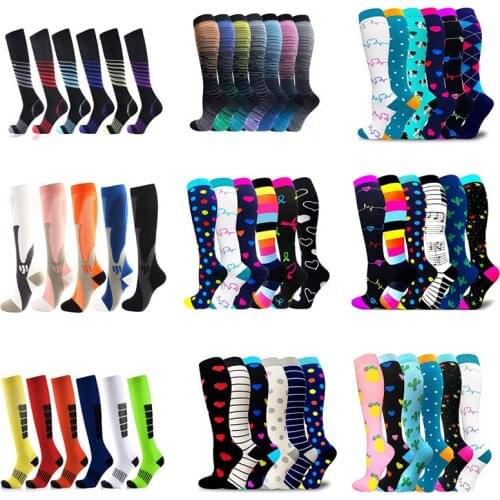 Dropship Compression Socks For Varicose Veins Fitness Nurses Soccer Golf Tube Socks Outdoor Running Pressure Stockings Wholesale