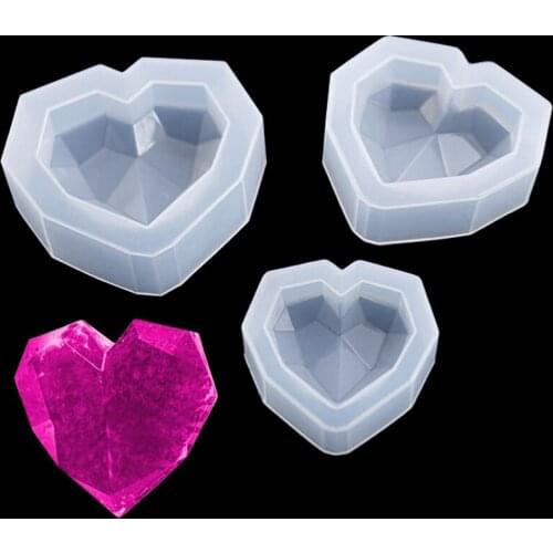 Diamond Loving Heart Silicone Mold Silicon Resin Mold Cupcake Chocolate Fondant Cake Decorating Tools