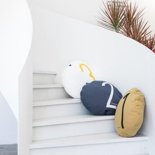 Cotton Numbers Pink Pillow Cases Nordic Back Cushion Cover Soft Round Pillows Home Decor Office Chair Bedding Decorative Pillows