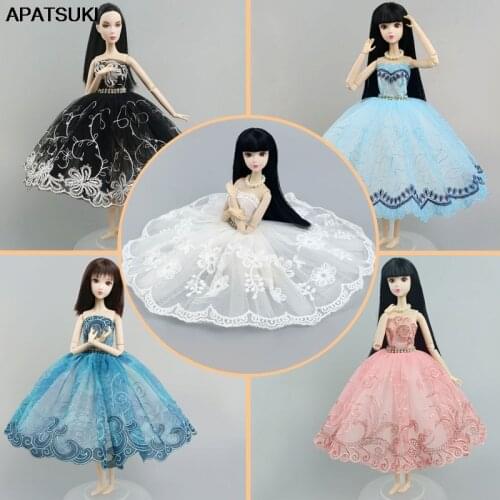Fashion Ballet Dress For Barbie Doll Outfits 1/6 Dolls Accessories Dancing Clothes 3-layer Skirt Rhinestone Ball Party Gown Toys