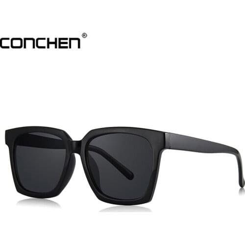 CONCHEN Newest Square Big Frame Sunglasses For Men 2019 Luxury Brand Designer Sun Glasses male Vintage Shades Travel Eyewear