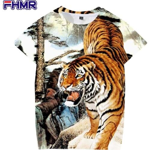 2021 New Tiger 3d T Shirt Men Women Children Summer Fashion Short Sleeve Printed Animal T-shirt Cool Tops Tees Boy Girl Clothing