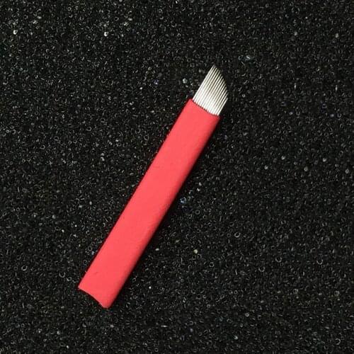 Wholesale 0.18mm Agulha Tebori needles 12 flex microblade 12 Pin Microblading Blades for Caneta Pluma Manual Eyebrow Tattoo Pen