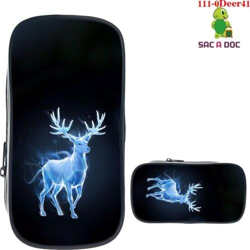 3d Print Animal Deer Pencil Case Children School Bag Boys Girls Primary Kindergarten Handbag Kids Makeup Pouch Deer Cosmetic Bag