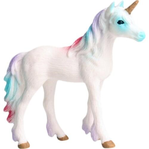 Rainbow Fantasy Horse Animal Model Mythical Unicorn Figures for Home Decoration