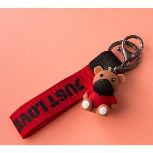 Cartoon Little Bear Keychain Creative Cute Doll Keychains For Men Women Key Chain Car Key Ring Kid Gift Toy Bag Earphone Pendant