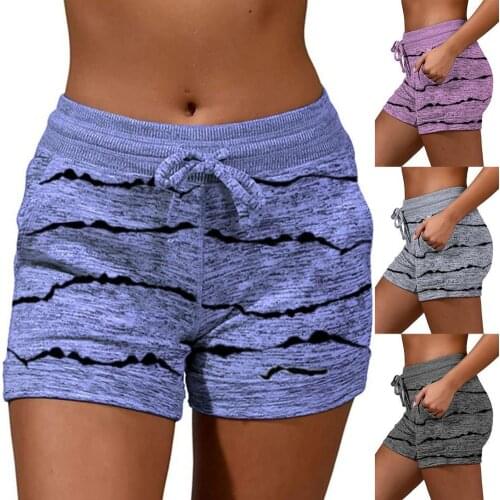 Women Shorts Striped High Waist Quick Drying Drawstring Pockets Sports Short Pants Summer Casual Shorts Plus Size Women Clothing