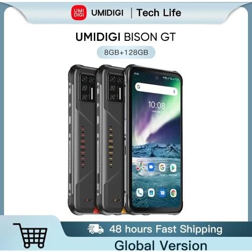 UMIDIGI BISON GT Waterproof IP68/IP69K Helio G95 Rugged Phone 64MP AI Quad Camera 8GB+128GB 6.67" FHD+ 33W Charger Smartphone