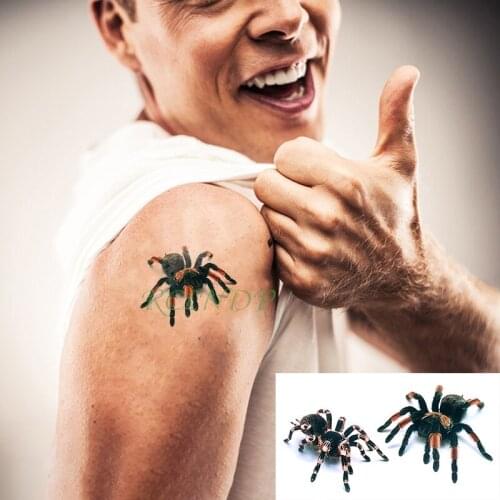 Waterproof Temporary Tattoo Sticker 3D Scary awful Spider Fake Tatto Flash Tatoo Tatouage Wrist Foot Hand For Men Girl Women