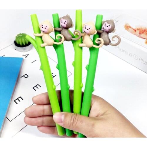 South Korean cute cartoon climb little monkey creative neutral gel pen students stationery plastic pen