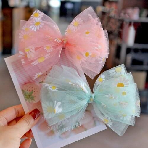 2020 New Fashion Sweet Hairgrip Children Hair Accessories Girl Kids Barrette Bow Hairpin Small Daisy Baby Headdress Hair Ring