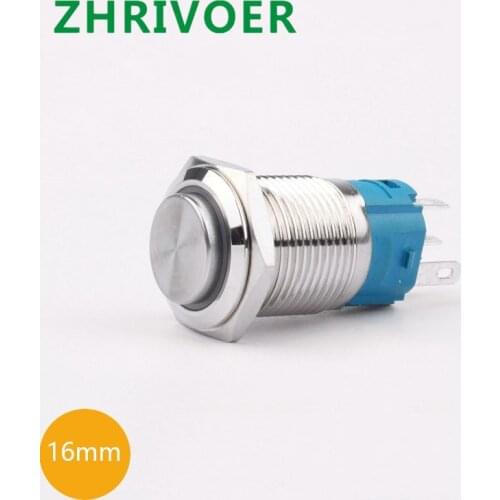 16mm Car / Computer / Doorbell DIY 3V 12V 220V Metal Push Button Switch with LED Lamp Self-locking/Latching Self-reset/Momentary