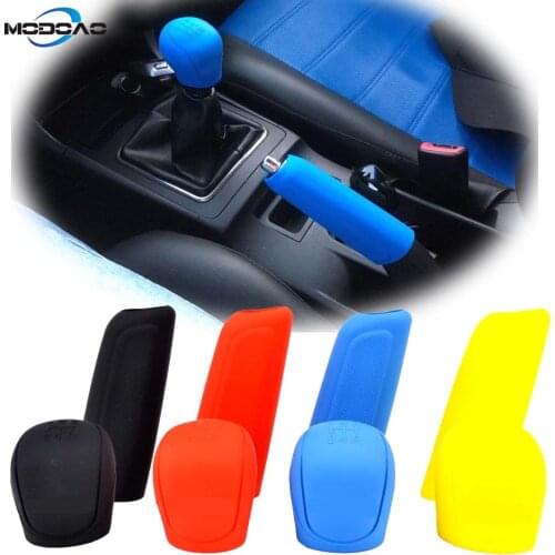 2Pcs Car Auto Manual Silicone Shift Gear Head Knob Cover Handbrake Hand Brake Covers Sleeve Case Skin Protector Car Styling
