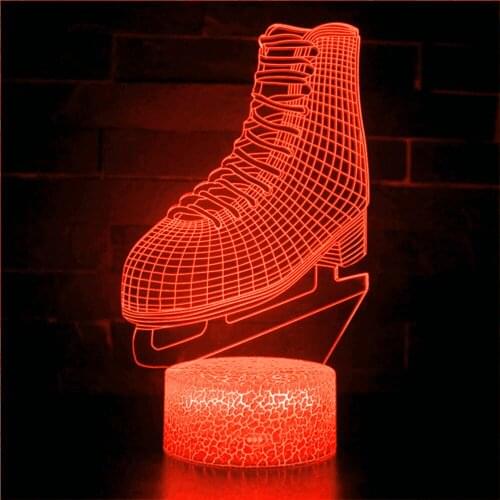 3D night light new acrylic skates Christmas ornaments decoration colorful childrens gifts happy new year birthday night light