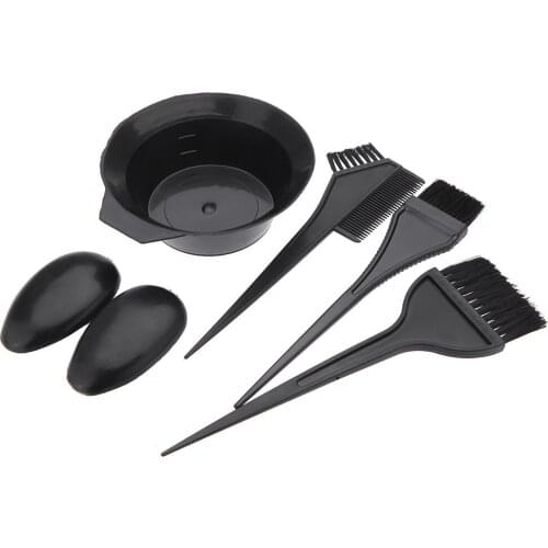 5Pcs Hairdressing Brushes Bowl Combo Salon Hair Color Dye Tint Tool Set Kit