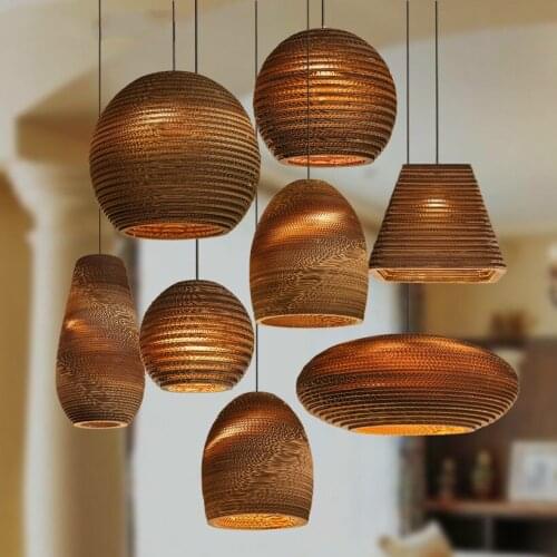 Southeast Asia Paper Lustre Pendant Lights Bamboo Art Pendant Lamp Living Room Cafe Clothing Luminaire Suspendu Hanging Lamp
