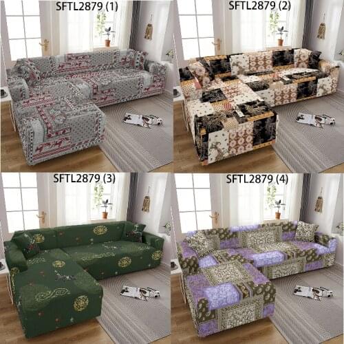 Geometric stripe printing Puff seat Elastic sofa cover Armchair cover For home Plaids and covers 3-seater couch cover all sofas