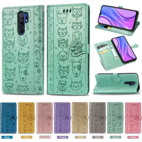 For Xiaomi Redmi 9 Cute Animal Flip Wallet Leather Case For Xiaomi Redmi 9 Case Phone Cover Funda Redmi 9