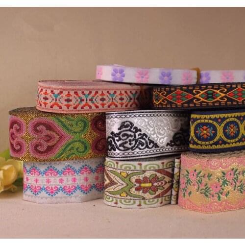 Colorful classical laciness costume national jacquard lace ribbon garment woven webbing-DC