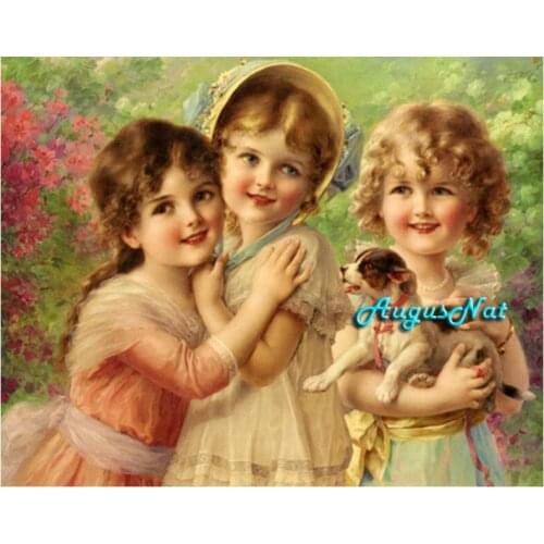 Children diamond painting full round beauty wall art grils decor diamond dots picture magic beads painting on canvas kids paint