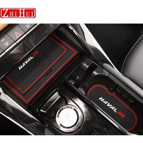 For GWM Haval Hover H6 3th 2021 Interior Non-Slip Mat Door Groove Pad Rubber Gate Slot Cup Cushion Decoration Car Accessories
