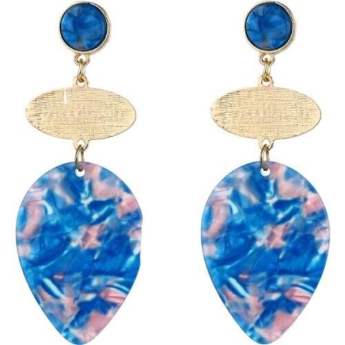 Street Shot Jewelry Women Fashion Earrings Mixed Color Psychedelic Acrylic Earrings Leaf Earrings Party Dangle Earrings