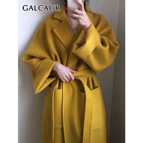 GALCAUR Women's Coats With A Belt