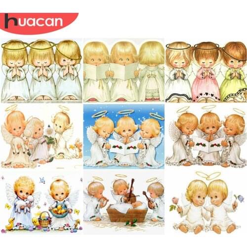 HUACAN Picture By Numbers Angel For Home Decoration DIY Gift Painting By Number Baby Portrait Frame Handpainted Canvas Modern