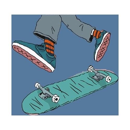 Cool Skateboard Boy Heat Sensitive Stickers Diy T-Shirt Ironing Parches Heat Transfer Badges Sticker On Clothes