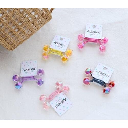 2PCS New Princess Double Head Candy Cube Headwear Kids Cute Elastic Hair Bands Children Ropes Girls Accessories Baby Headdress