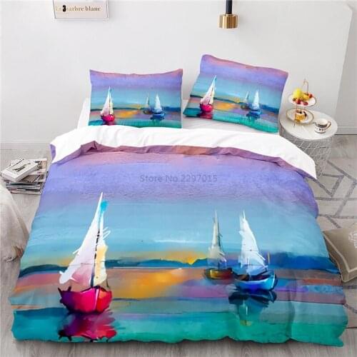 Art Sailing Decoration 3d Bedding Set Print Duvet Cover Comforter Cover Set with Pillowcase Europe/Australia/USA Queen King Size