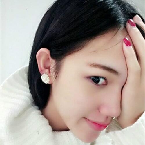 Korea Clip On Earrings Balls Fake Artificial Pearls White Non Pierced Womens Clipon Earring Stud Jewelry For Women Ladies Bride