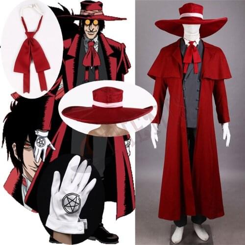 Vampire Hunter Cosplay Hellsing Alucard cosplay Costumes Cool Man Suit and High Cotton Content Long Coat Best Outfits